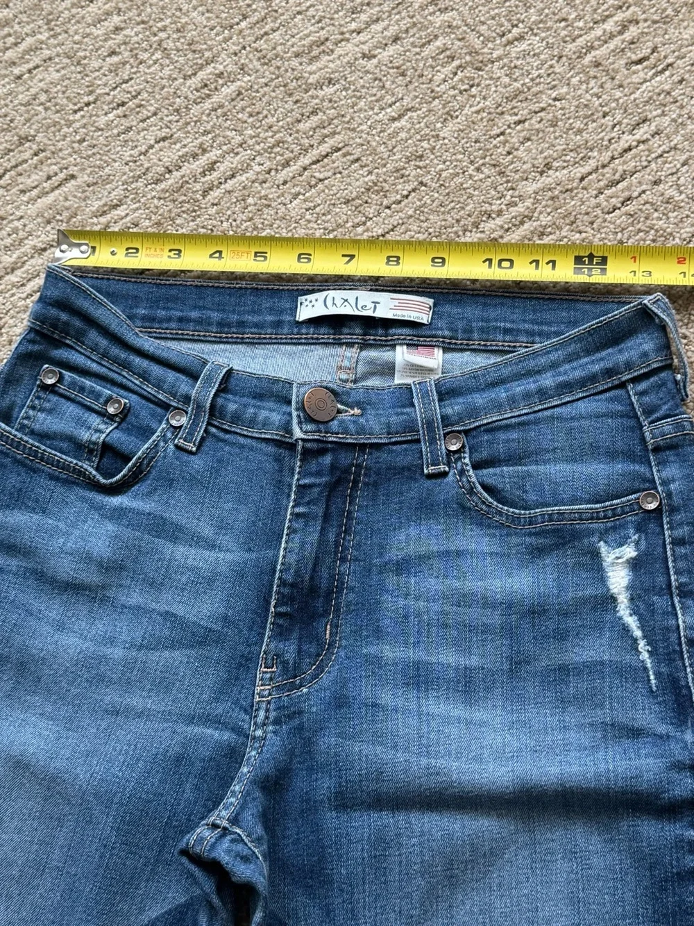 Chalet Straight leg Distressed Jeans Sz 2 Blue USA Indie Sleeze 90’s alternative